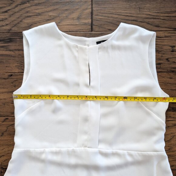 RW&CO peplum keyhole sleeveless top white size XS - Picture 6 of 16